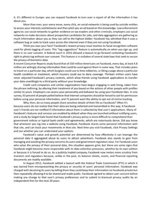 Study No. 3: FACEBOOK PRIVACY: WHAT PRIVACY? In less than a decade,