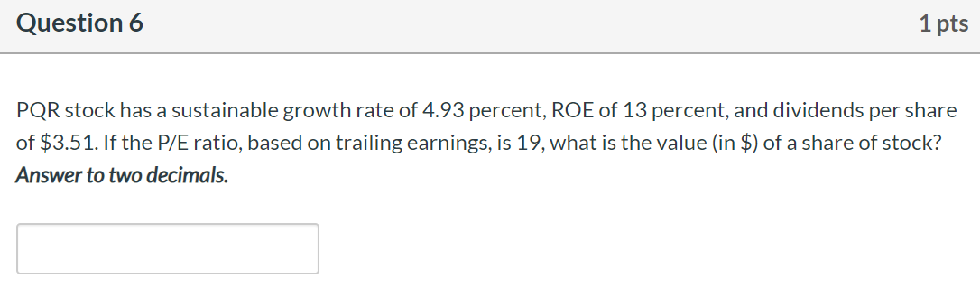 Please show all steps and double check your work! Question 6 1