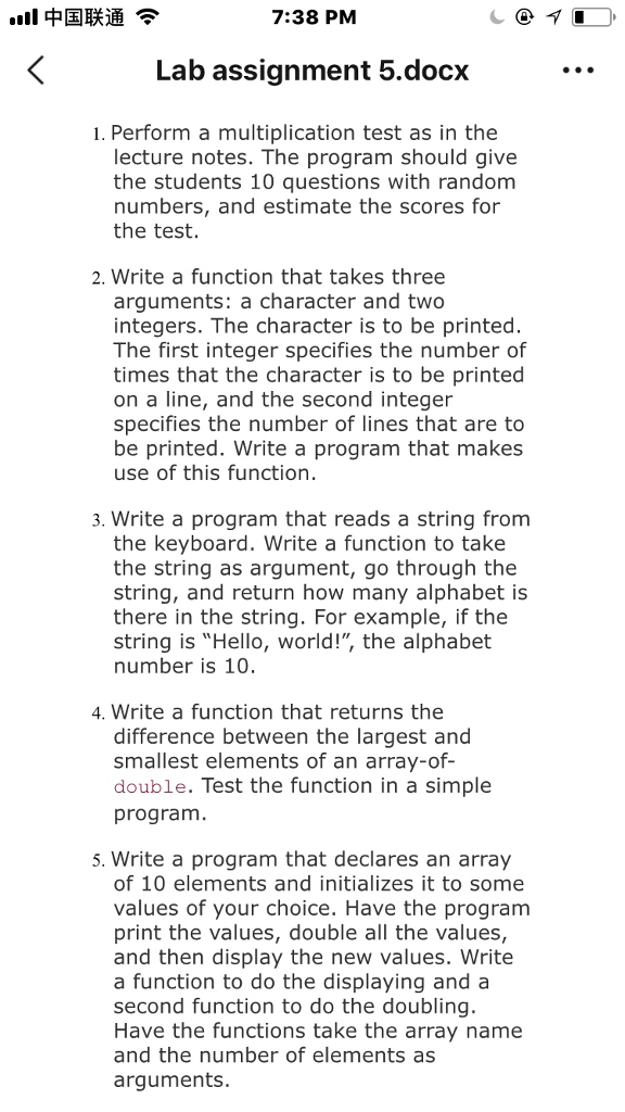  7:38 PM Lab assignment 5.docx 1. Perform a multiplication test as
