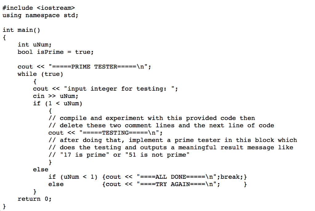 C++ Tasks Compile and run the provided source code. Familiarize yourself with