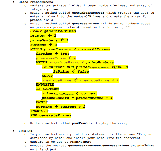 This needs to be written in Java: Output: How many prime