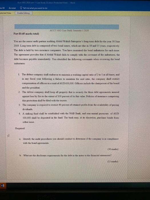  Acct 5002 2020 sem 1 Case Study 0.docx (Protected view) -