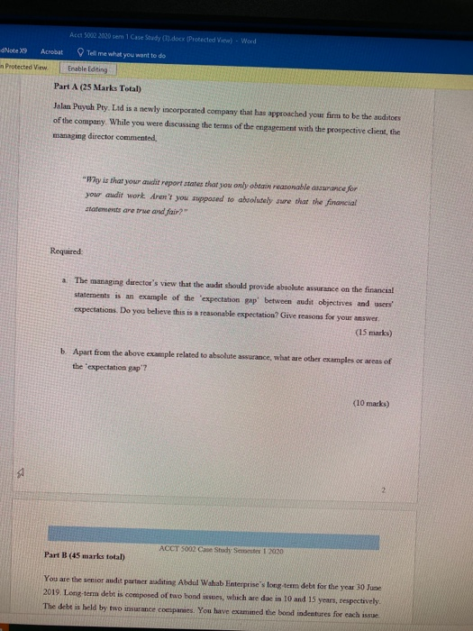 Word ex Acrobat Tell me what you want to do Enable Editing