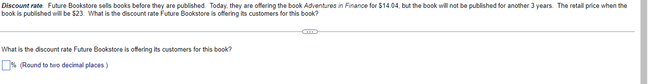  book is published will be $23. What is the discount rate