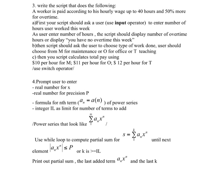  Using Matlab 3. write the script that does the following: A