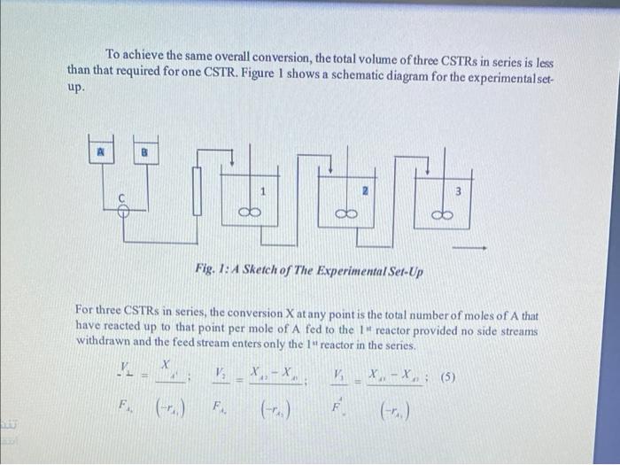 Graph Reactions carried out in a CSTR eventually reach steady state when
