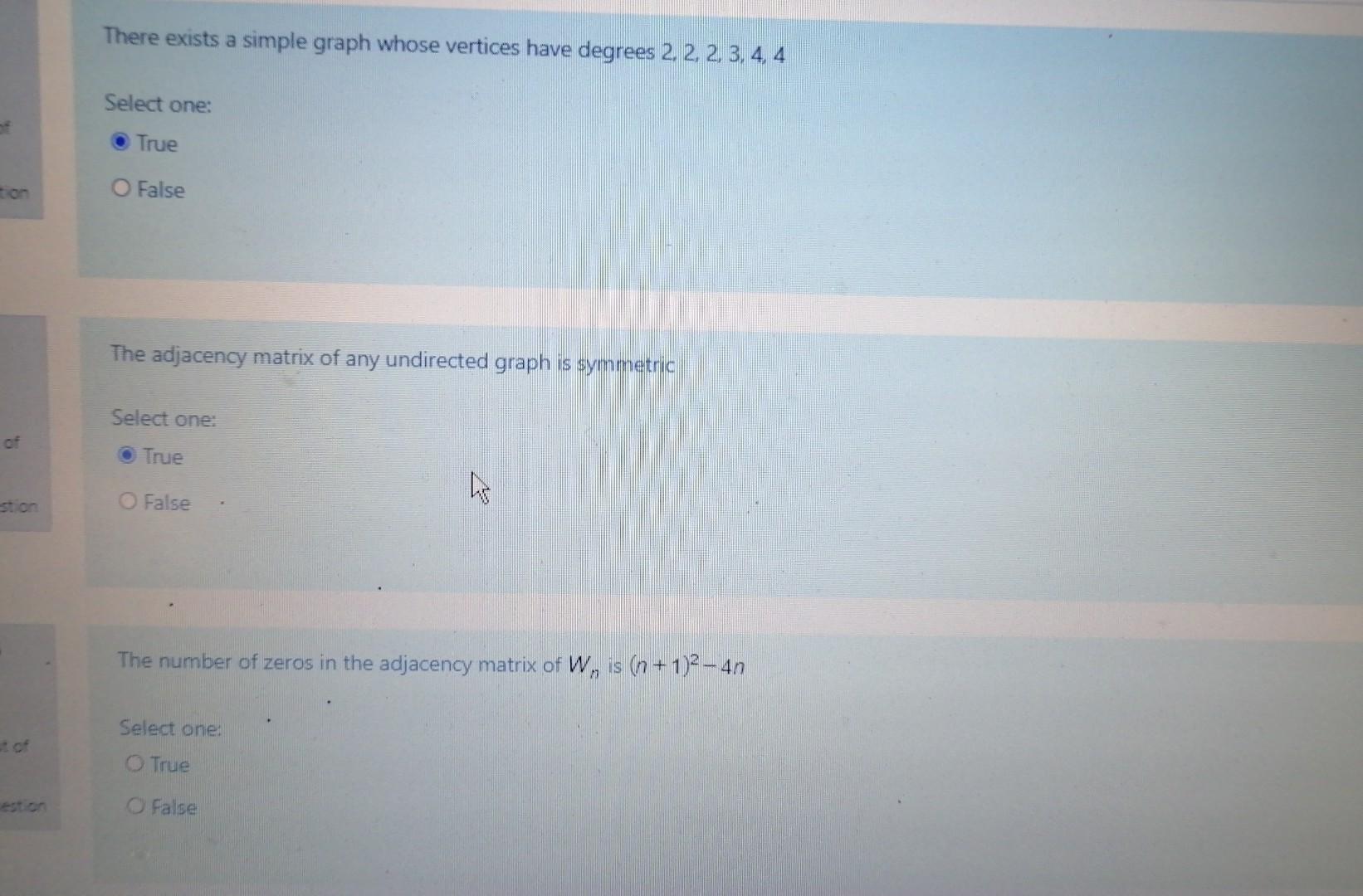  There exists a simple graph whose vertices have degrees 2, 2,