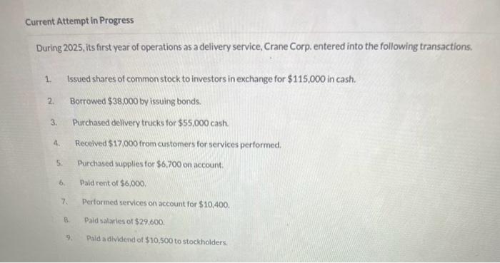  Using the following tabular analysis, show the effect of each transaction
