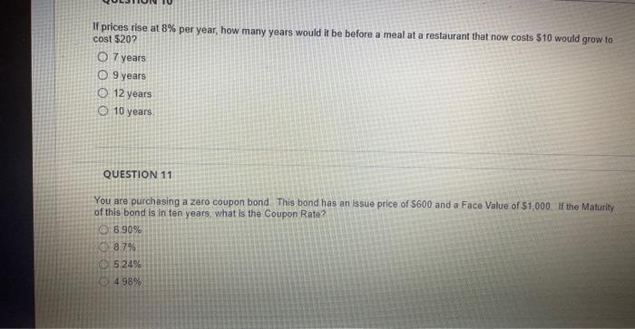 please do both If prices rise at 8% per year, how many