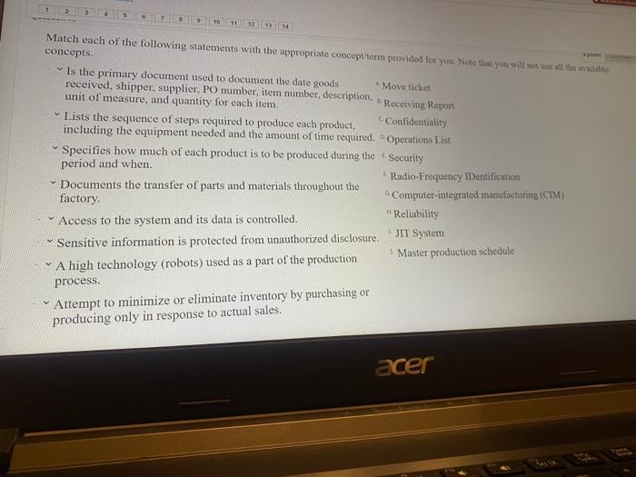  3 6 7 9 11 32 13 14 Match each of