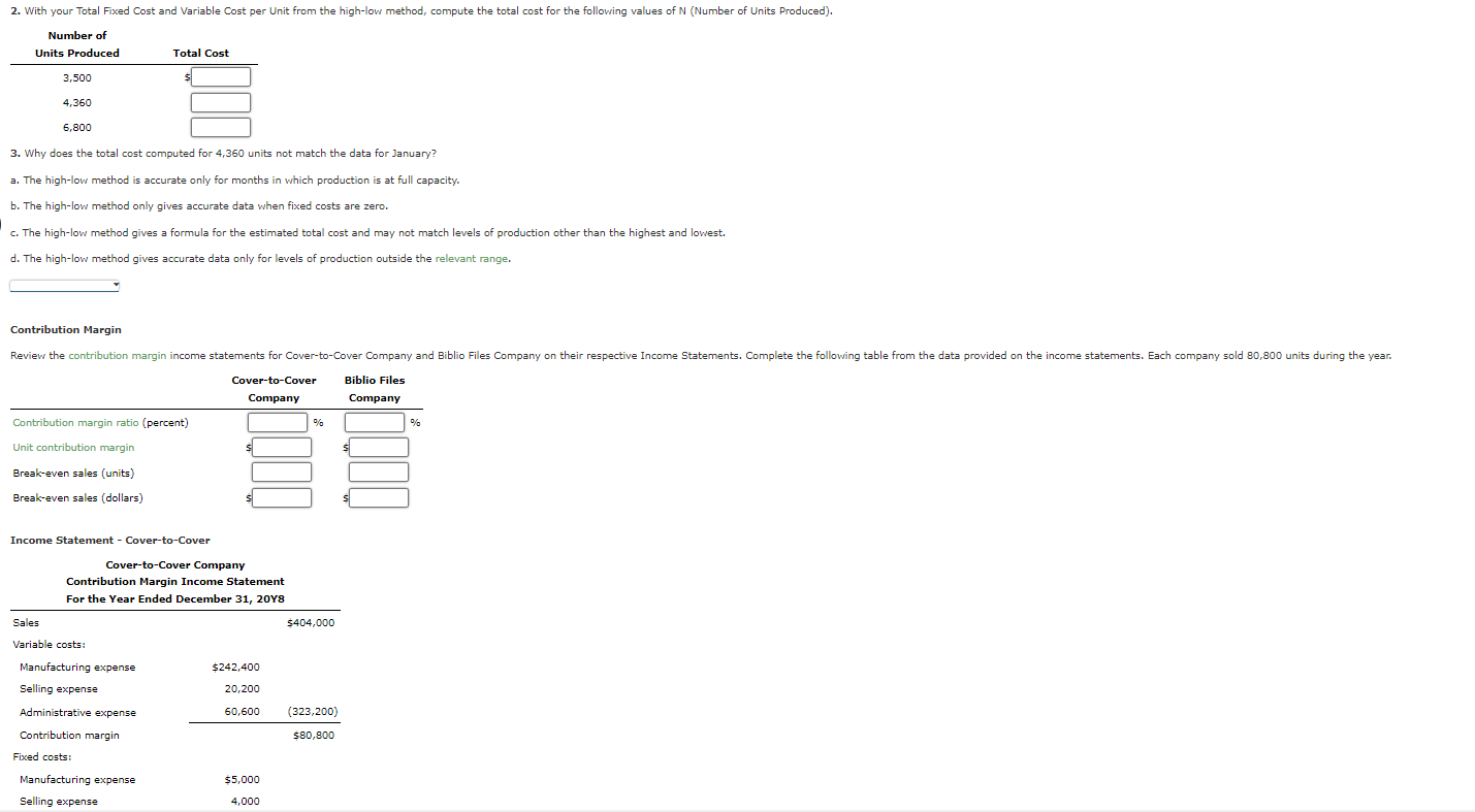 mixed, or none of these. 3. Why does the total cost computed