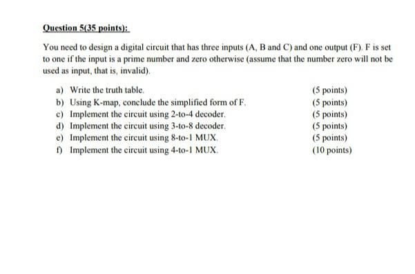 describes the truth table is: A 0 0 0 0 1 1