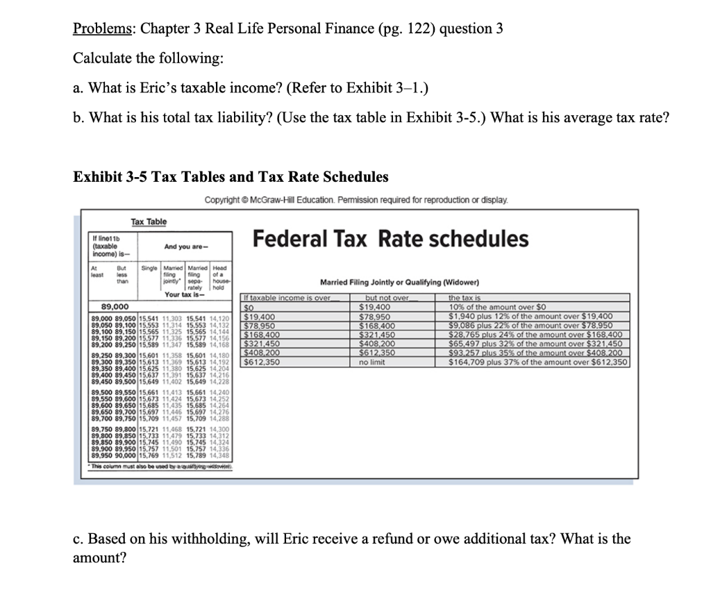 Help asap Please!!! Problems: Chapter 3 Real Life Personal Finance (pg. 122)