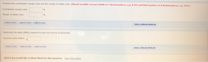 estimates the following revenues and cests management $1,840,000 Selling expenses-variable Direct materials