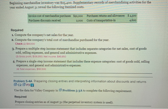helpful. B) P5-3A: Only prepare a multiple-step income statement Problem 5-1A Preparing