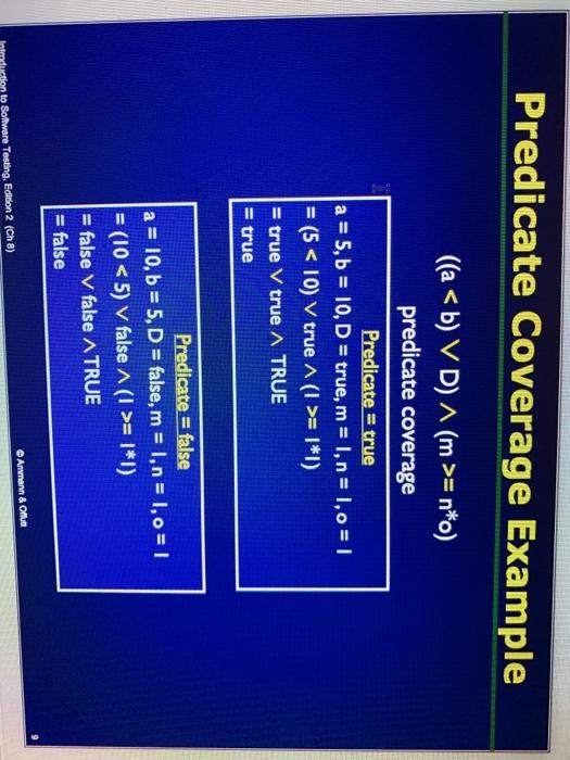 According to the following code apply: 1. PC 2. CC 3. CoC