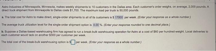  Part c :- How high would the warehousing cost (currently $60