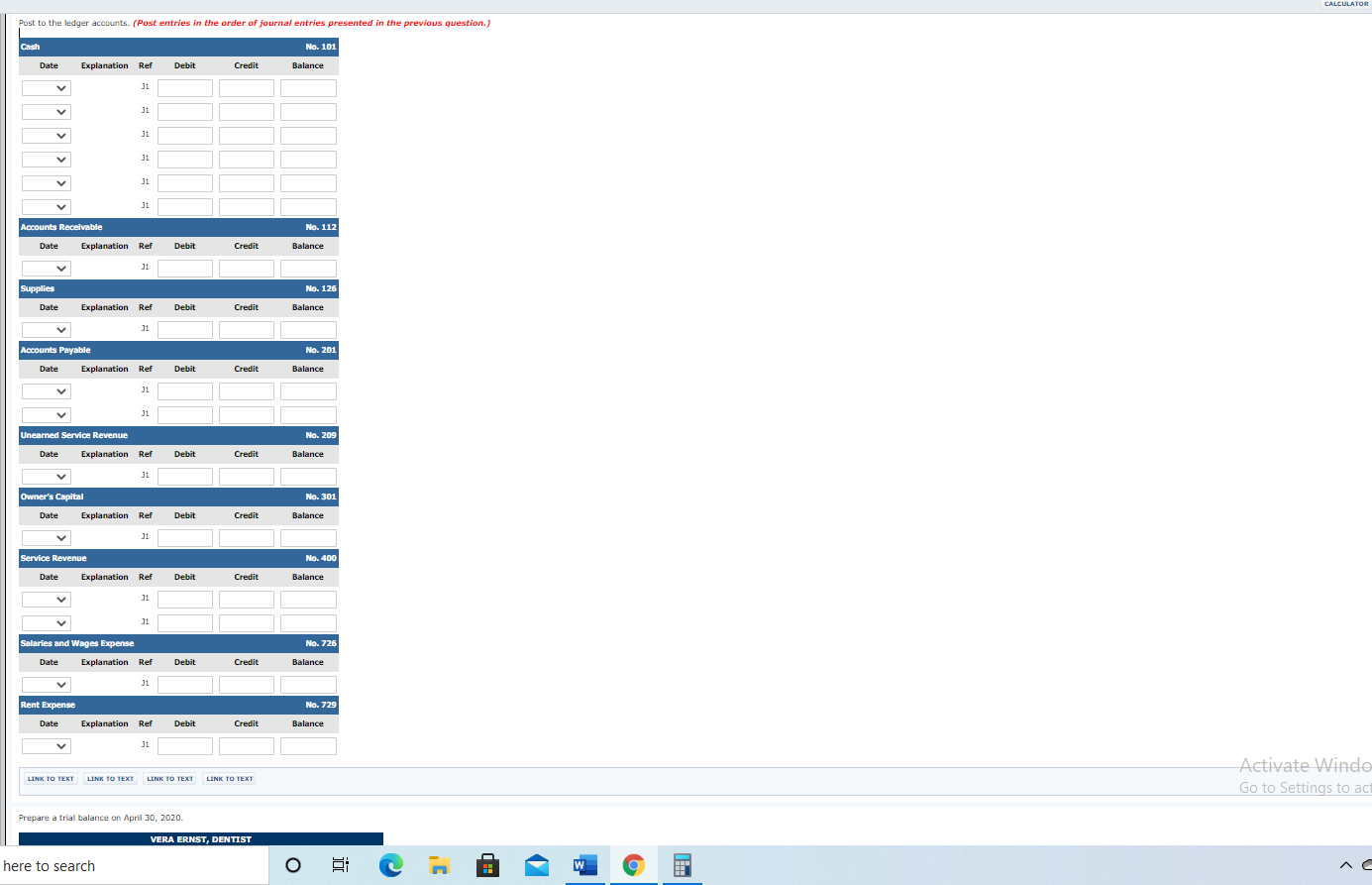 and transactions occurred. April 1 Invested $18,000 cash in her business. 1