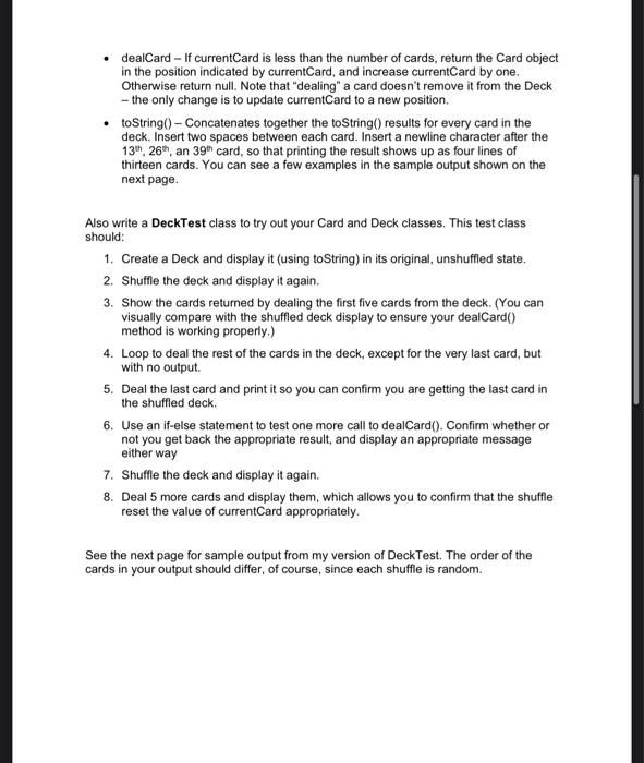 test class and the output is also given thanks :) Part B: