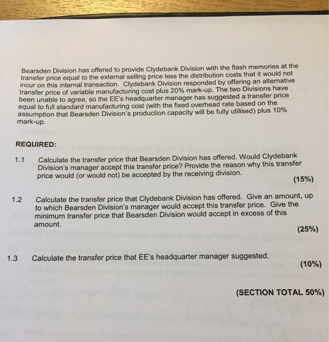A (Compulsory). You must use ONE WHITE answer sheet per question. To