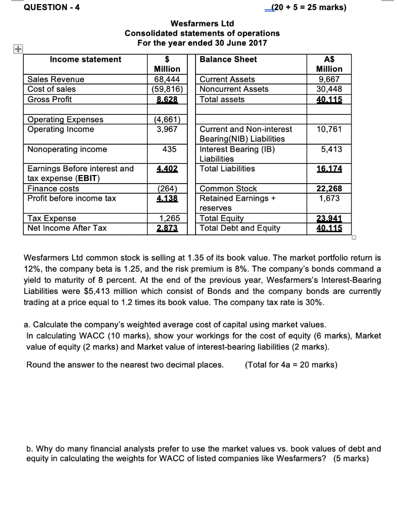  Please answer all the questions. Thanks! QUESTION - 4 _(20 +