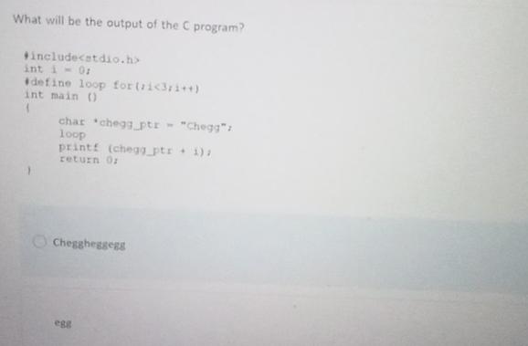  What will be the output of the C program? Pincludesstdio. hs