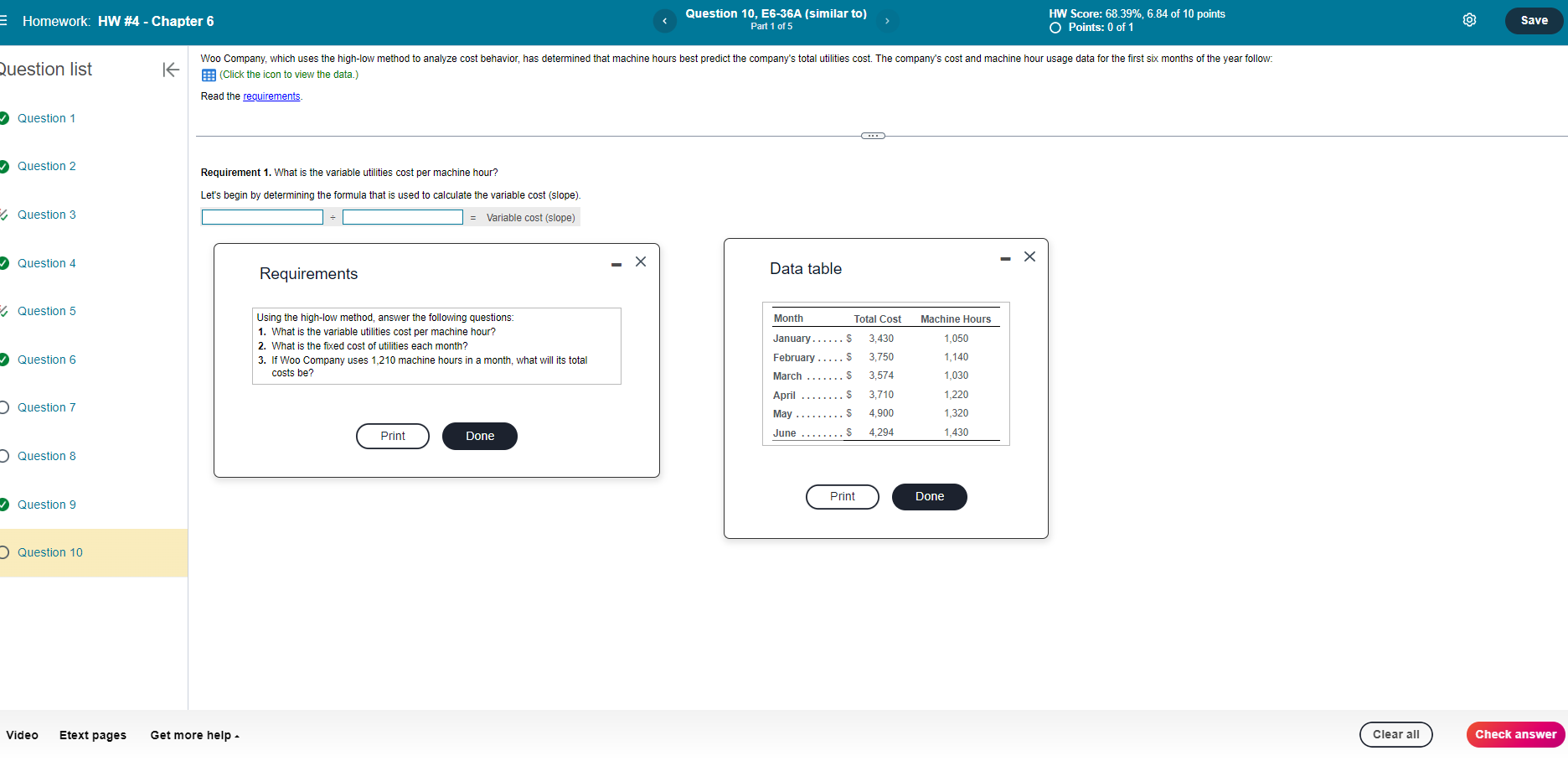  \#: (Click the icon to view the data.) Read the requirements.