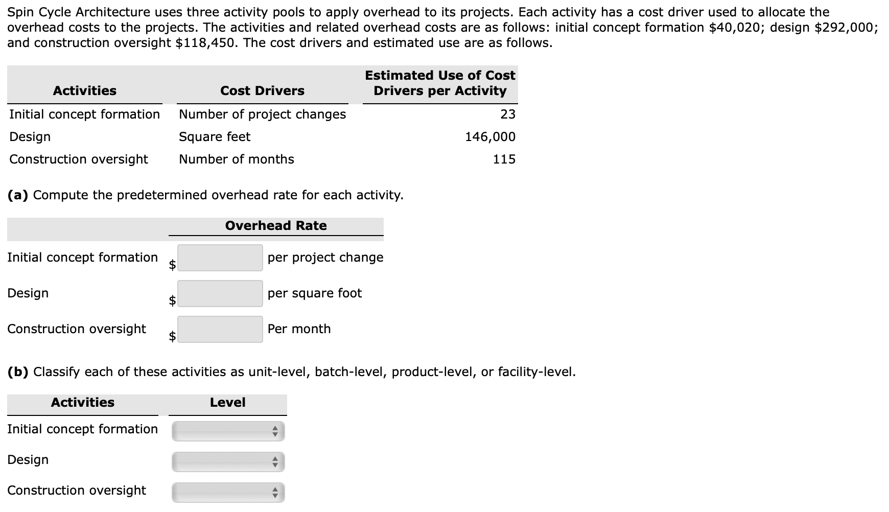  Spin Cycle Architecture uses three activity pools to apply overhead to