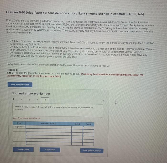 that Wilderness sells, Rocky receives $2.900 per tour day, and shortly after