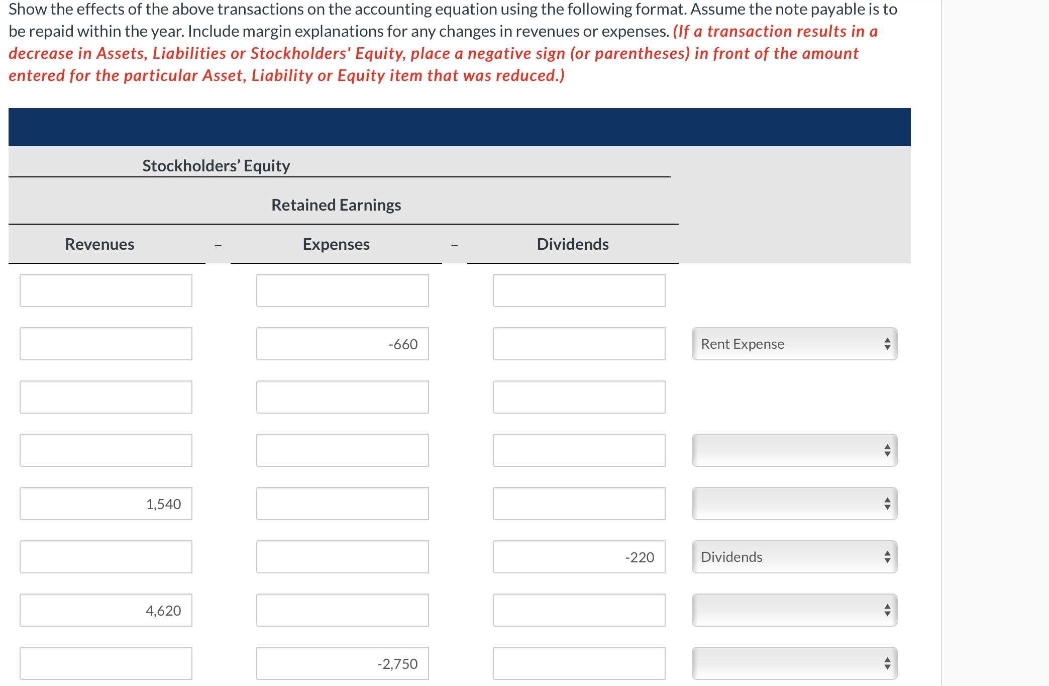 year. Include margin explanations for any changes in revenues or expenses. (If