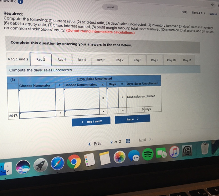 sheet amounts at December 31, 2016, were inventory, $55.900; total assets, $249,400: