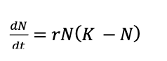 Derive logistic growth model where r is a combined constant of proportionality.