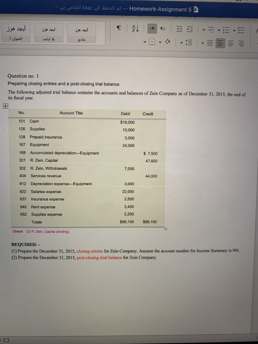  5 Homework - Assignment - Mac 21 1 va v Question
