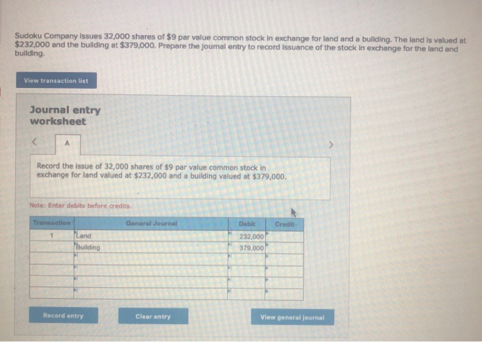 please help me complete this answer! Sudoku Company Issues 32,000 shares of