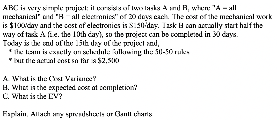 ABC is very simple project: it consists of two tasks A