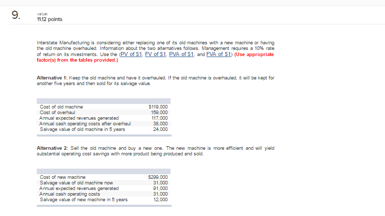 just need help figuring out the subsequent cash inflow (outflow) velu 11.12