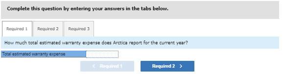 accounting for Its warranty expenses. Arctica offers a one-year warranty covering parts