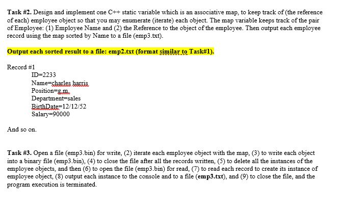 sample code // sample c++ code for object to binary file IO.