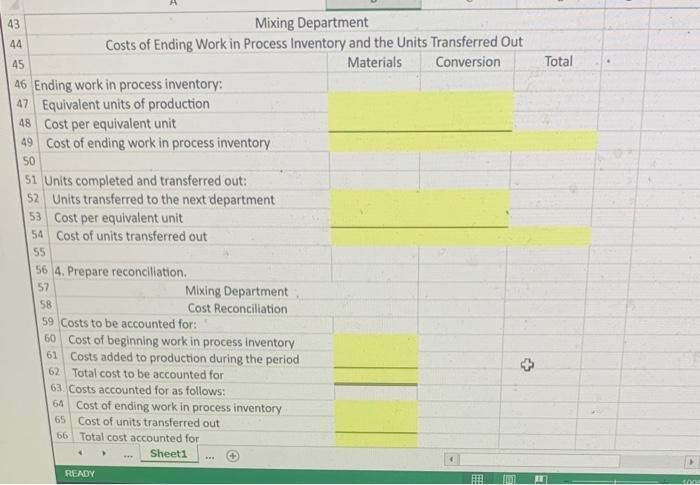the weighted average method. 3. Assign costs to units using the weighted