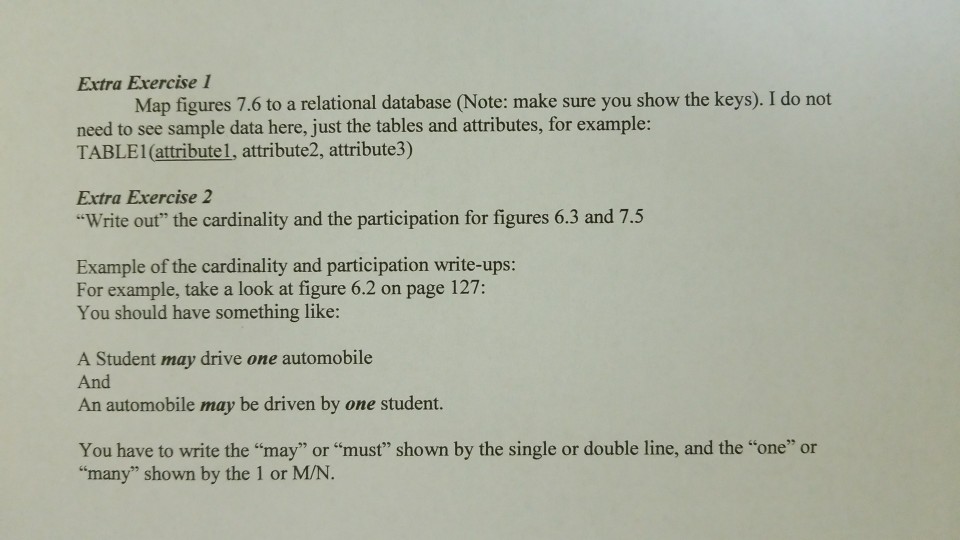 Extra Exercise 1 need to see sample data here, just the