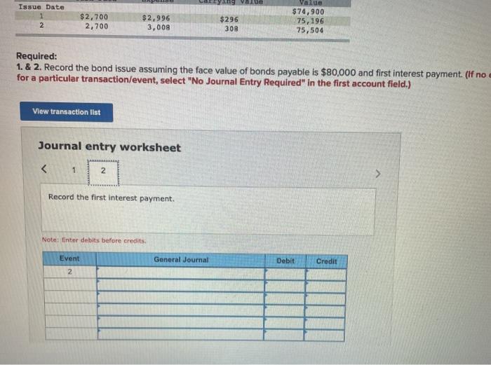 Paid Intorent Expense Increase in Carrying Value Period Issue Date 1 2