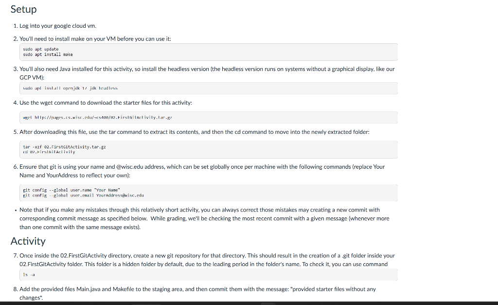 I have already completed the setup part (steps 1 to 6). I