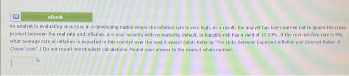  S eBook An analyst is evaluating securities in a developing nation