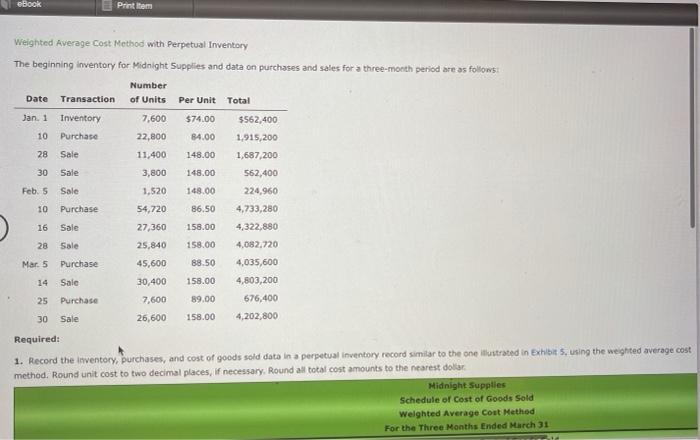  ebook Printem Weighted Average Cost Method with Perpetual Inventory The beginning