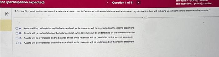 2 practice # 1 A. Acsets will be understated on the balance
