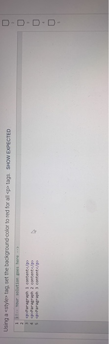  Using a tags. SHOW EXPECTED 1 kI- Your solution goes here
