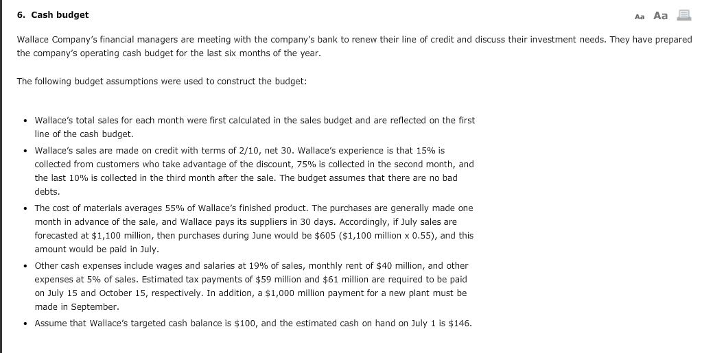 Pick the right option Wallace company will be able to invest