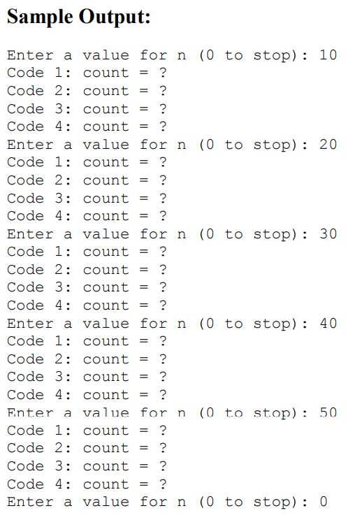 to analyze each of the following time & space asymptotic complexities and