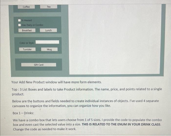 - One to display our collection of products, one to display the