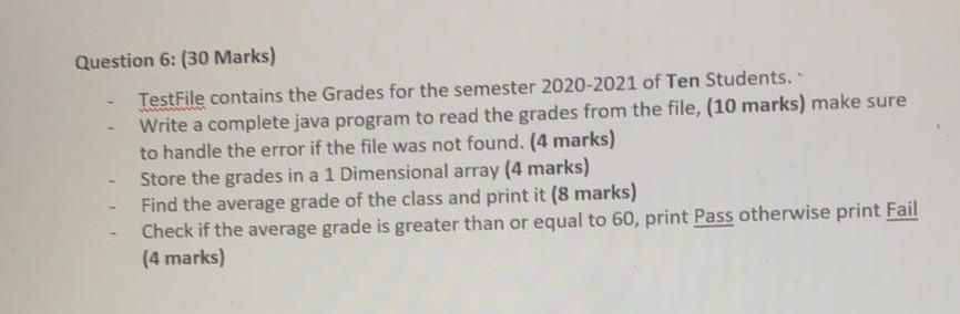 SHIFTING PABX (BATELCO BOX) Java Code Question 6: (30 Marks) TestFile contains